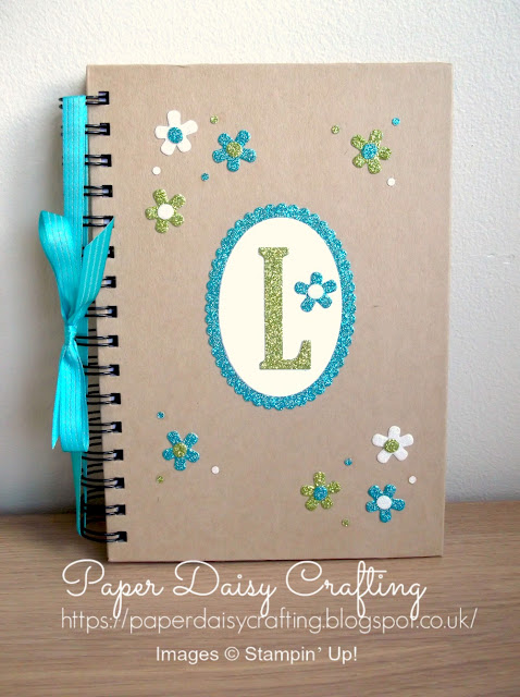 Glimmer paper and Large letters framelits from Stampin' Up!