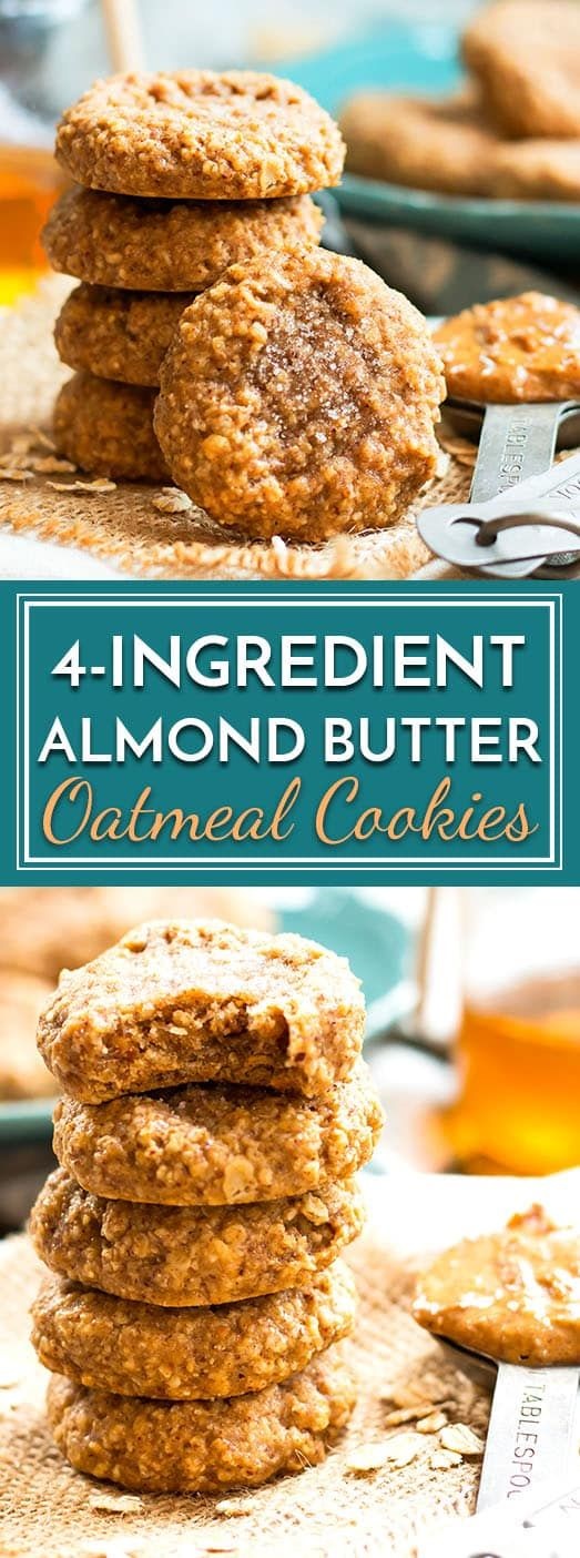 Almond Butter Oatmeal Cookies