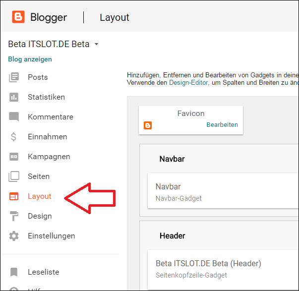 Blogspot Layout bearbeiten