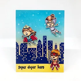 Sunny Studio Stamps: Super Duper Cityscape Border Customer Card by Kary Lim