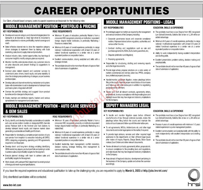 Latest Human Resource Solutions International Jobs February 2023