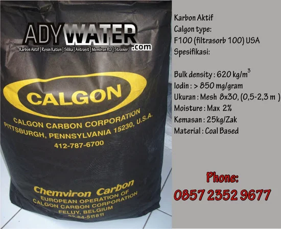 Promo Karbon Aktif Calgon f 100, Jual Karbon Aktif Calgon, Jual Karbon Aktif, Calgon Filtrasorb 100