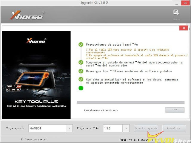 Update Xhorse VVDI Mini OBD Tool to 1.5.0 5