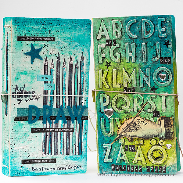 Layers of ink - Handmade Sketchbook Journal Tutorial by Anna-Karin with Eileen Hull Sizzix Journal die