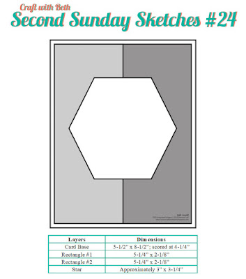 Craft with Beth: Stampin' Up! Second Sunday Sketches card sketch challenge graphic #24 with measurements