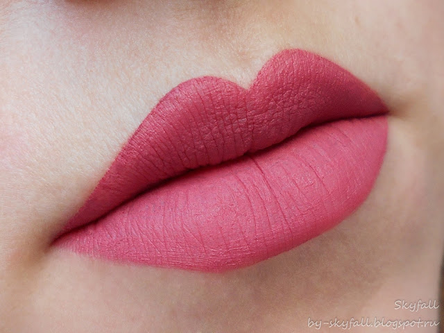 Rimmel Stay Matte 210 Rose & Shine, свотчи, отзывы