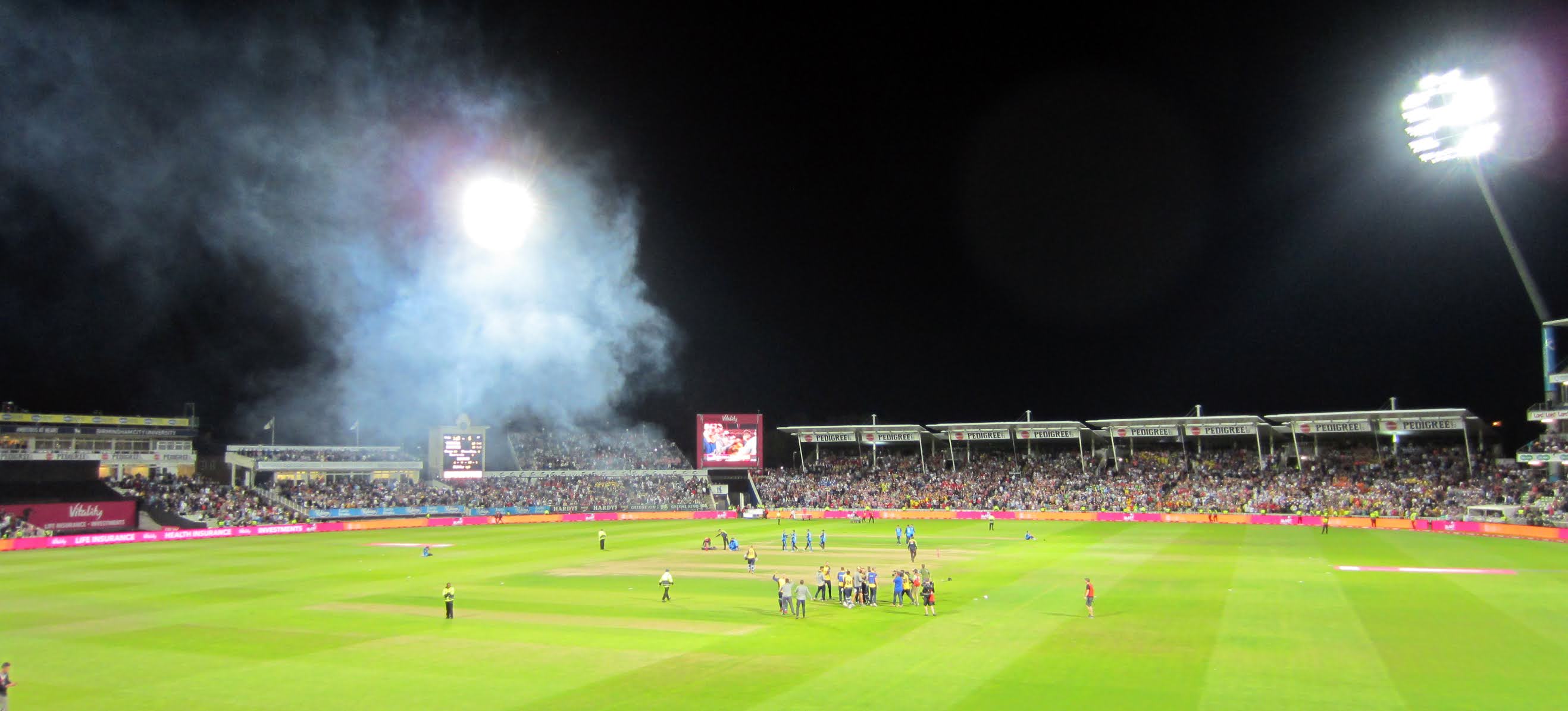 Edgbaston Stadium at night