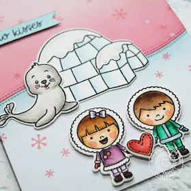 Sunny Studio Stamps: Eskimo Kisses Polar Playmates Winter Themed Card by Lexa Levana