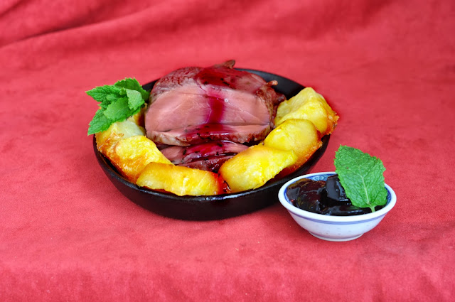 Roast Leg of Lamb with Berry Mint and Red Wine Sauce ~ Simple Food