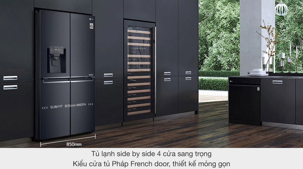 Tủ lạnh LG Inverter 494 lít GR-D22MB - Thiết kế Side by side