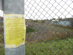 A public notice about Aldi's amended store plan fixed to a post near the site that is earmarked for the development on Bridge Street, Brigg, beside the A18 - picture on Nigel Fisher's Brigg Blog