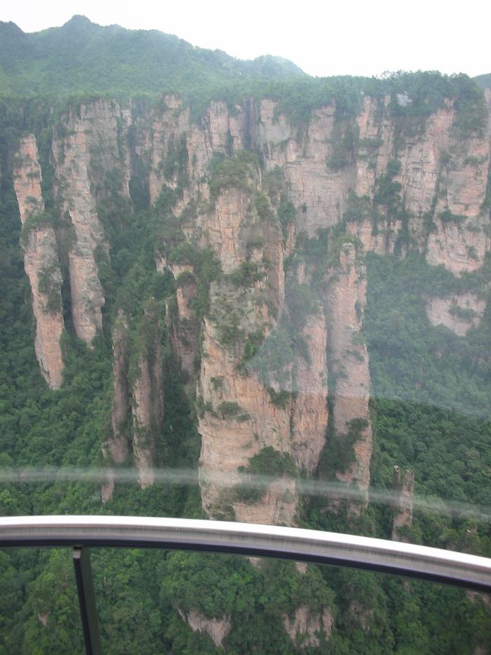 Bailong Elevator built into the side of a huge cliff. Also known as Hundred Dragons Elevator, this glass elevator stands 330 meters tall and is claimed to be the highest and heaviest outdoor elevator in the world. Quite possibly, it is the only elevator in the world that lets people ride up a cliff.