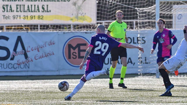 Oriol Rey debutó con el primer equipo. S. C. R. PEÑA DEPORTIVA SANTA EULALIA 1 REAL VALLADOLID C. F. 4. 16/01/2021. Copa del Rey, dieciseisavos de final. Santa Eulalia del Río, Ibiza, estadio Municipal.