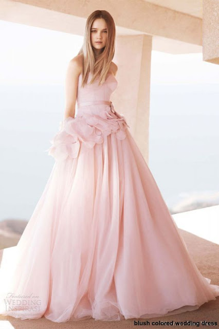 blush colored wedding dress