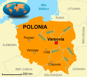 mapa de Polonia