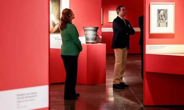 Hereditary Grand Duchess Stephanie wore a green single button blazer by Ralph Lauren. Luxembourg, Fortress of the Habsburgs