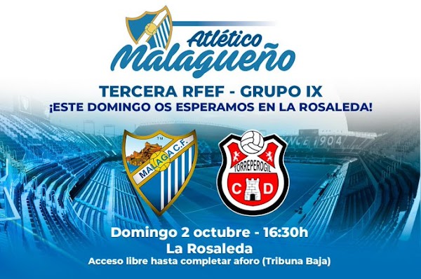 Atlético Malagueño y CD Torreperogil se miden hoy en la Rosaleda (16:30 horas)