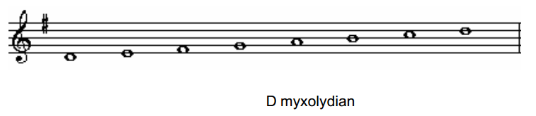 D myxolydian