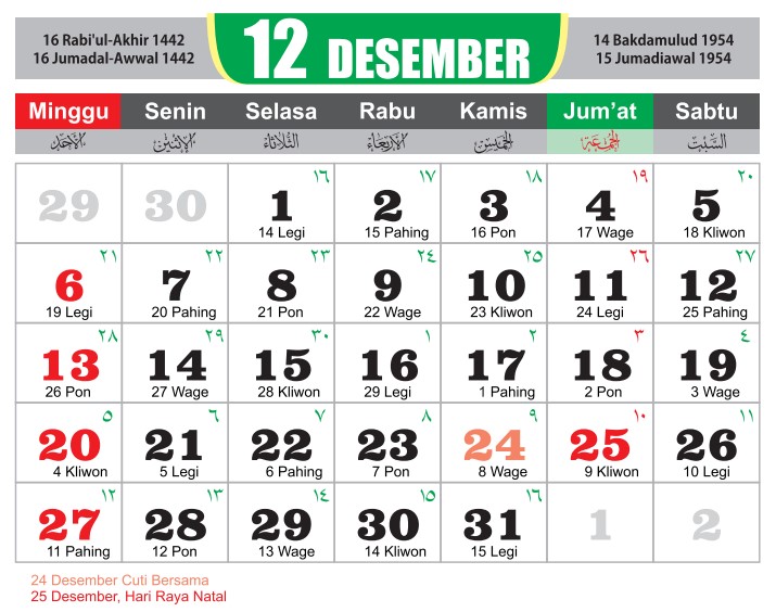 Download Kalender  Jawa  2021  Pdf Lengkap Bulan  Januari 