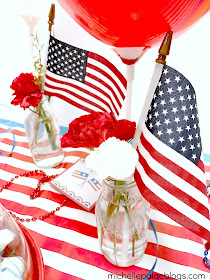 Simple ways to decorate using red, white and blue.