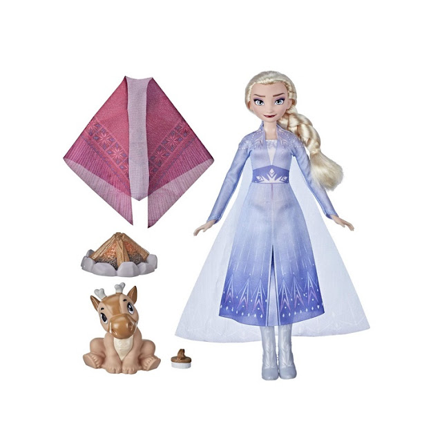 Poupée Disney La Reine des Neiges 2 : Elsa et Sven avec feu de camp.