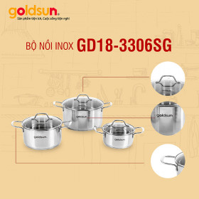 Goldsun Bộ nồi inox vung kính GD18-3306SG - nguồn cảm hứng cho người nội trợ
