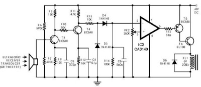 Gambar Rangkaian Sensor Ultrasonik - Receiver