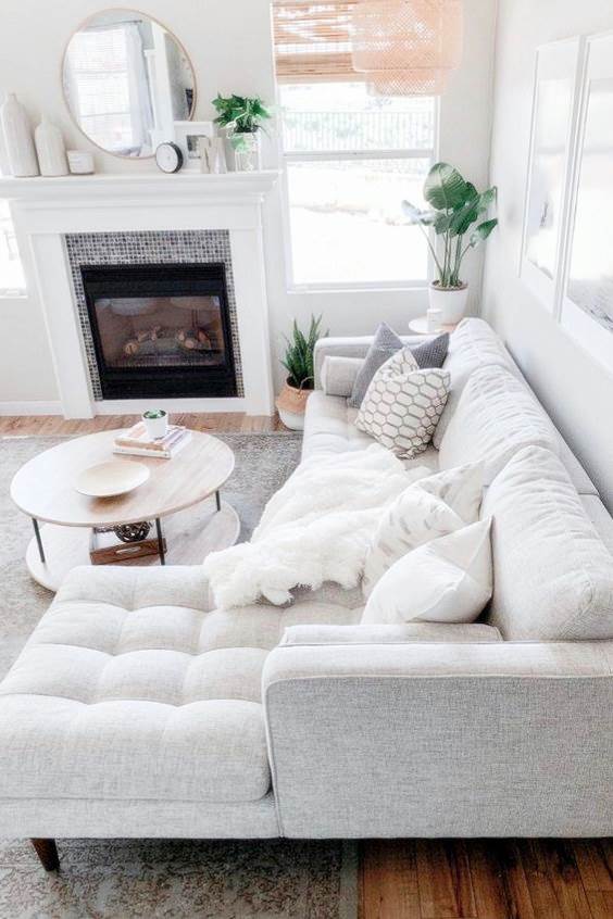 Ivory Right Sectional Sofa