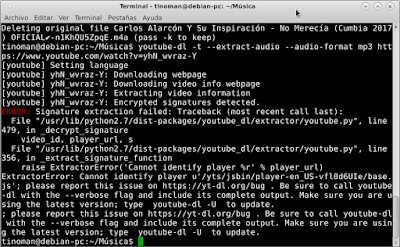 error Youtube-dl en Debian 8.7