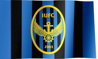 The waving flag of Incheon United FC with the logo (Animated GIF) (인천 유나이티드 FC 깃발)