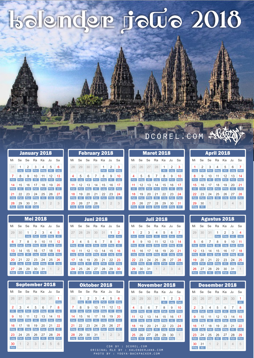 Kalender Jawa 2022 Template CDR File Download Design  Corel