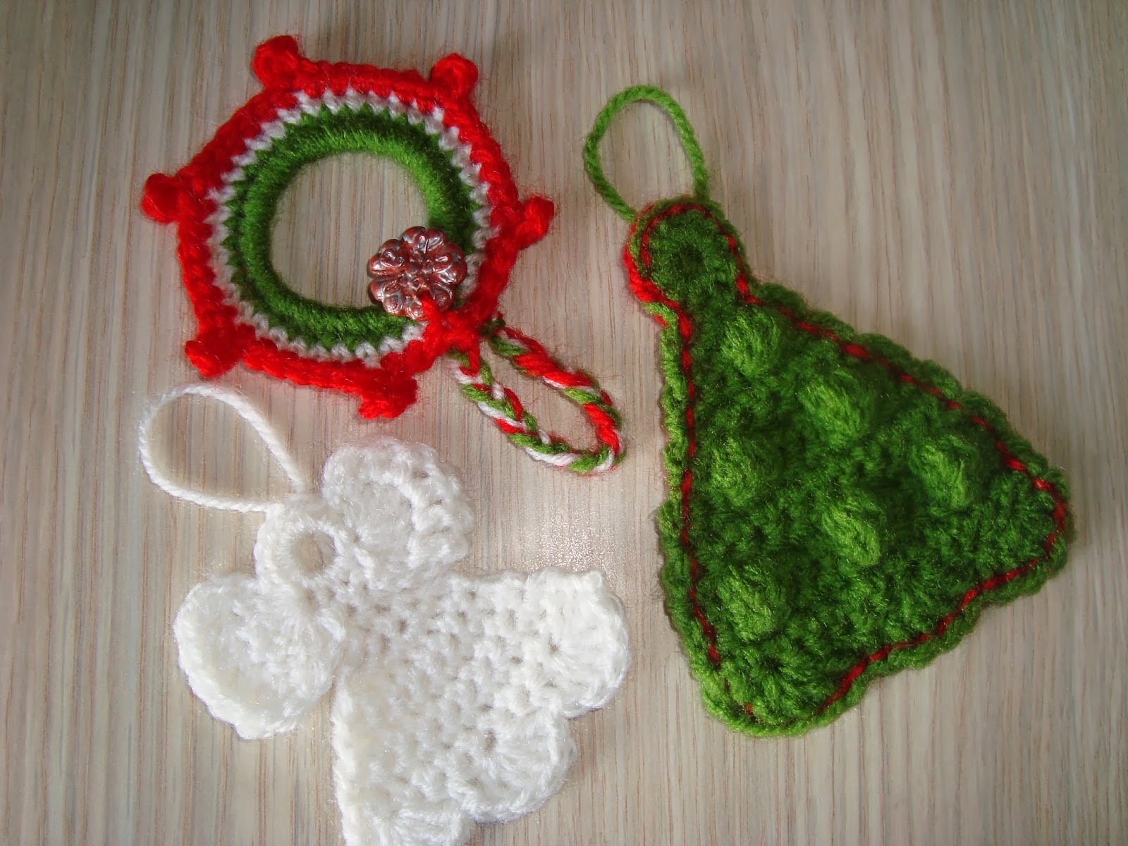 Handmade by Camelia Pattern Three Ornaments  Crocheted  