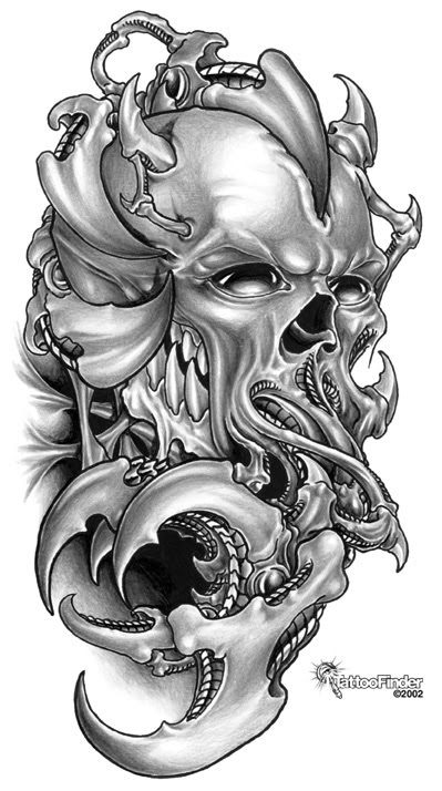 skull half sleeve tattoo designs