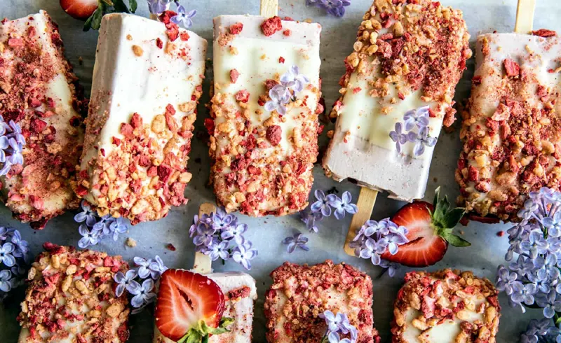 Strawberry Shortcake Ice Cream Bars