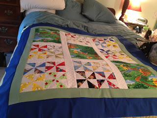Pooh and pinwheels baby quilt