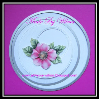 Kaart, Card, 3d, Bloem, Flower, Parels, Pearls, Roze, Pink, Wit, White, Raster, Grid, Workshop, Tutorial, Tip, Papicolor, Crealies, All4You, ALL4YOU,