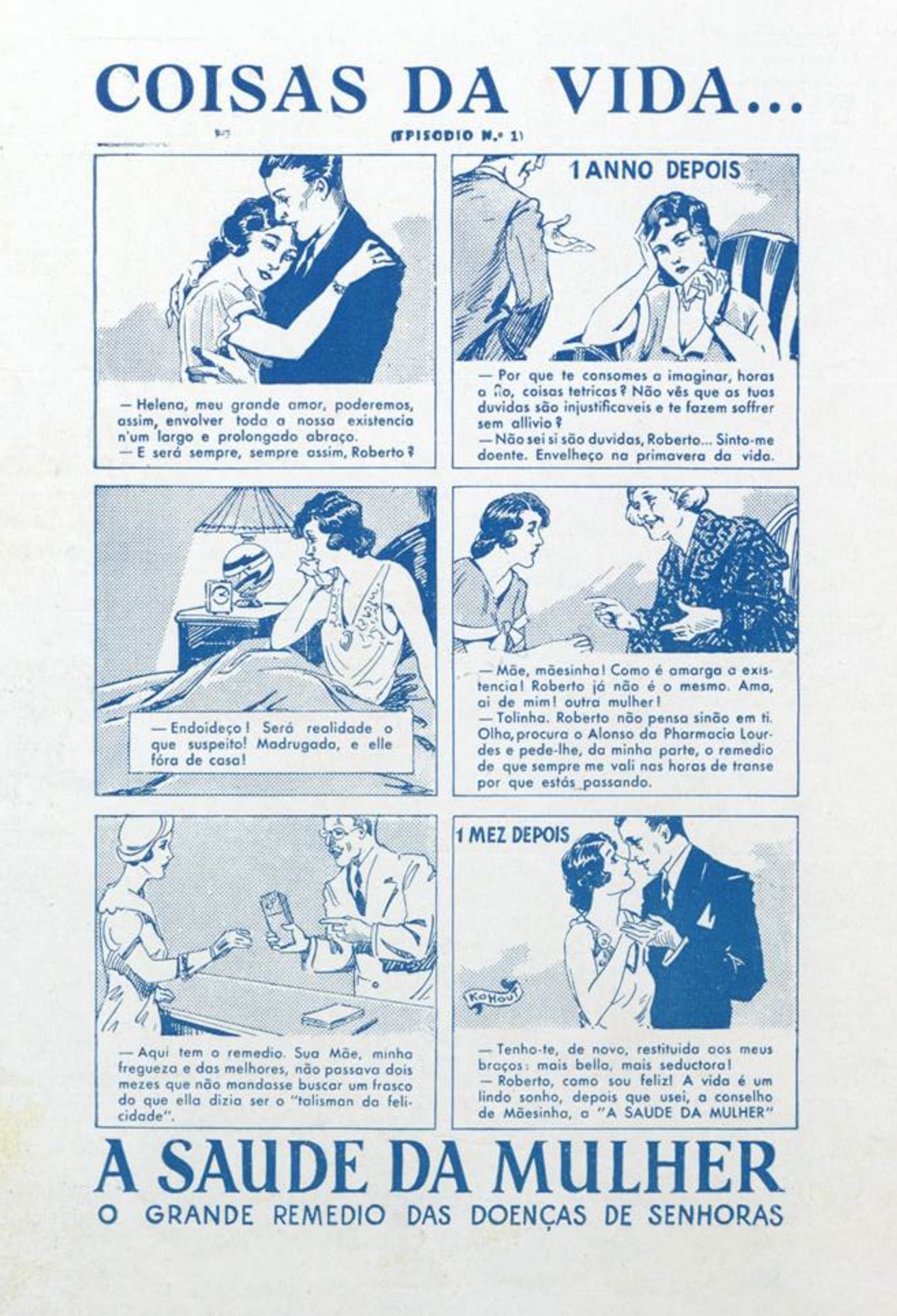 Anúncio antigo o medicamento Saúde da Mulher veiculado em 1933