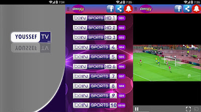 Youssef Live TV apk, تطبيق Youssef Live TV, مشاهدة قنوات Bein Sports بالمجان