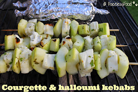 Courgette & halloumi kebabs