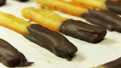 Como hacer naranja confitada con chocolate, orangettes