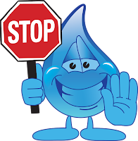 Water with stop sign