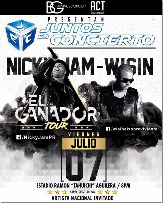 Julio 2017: Concierto de Nicky Jam y Wisin en Bolivia