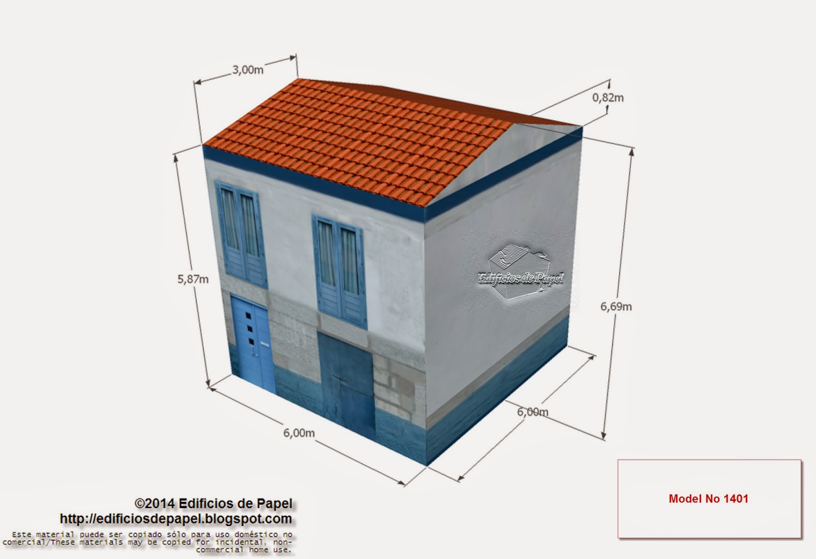 "Edificios de Papel" - Casa Marítima Azul - Model No: 1401