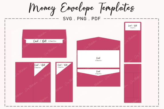 Money Envelope Template SVG Cut File
