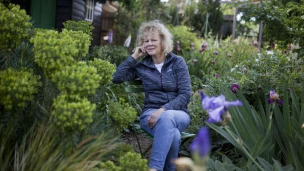 Sandra McMahon - well-known Melbourne garden designer in her own garden 'Woodcote'