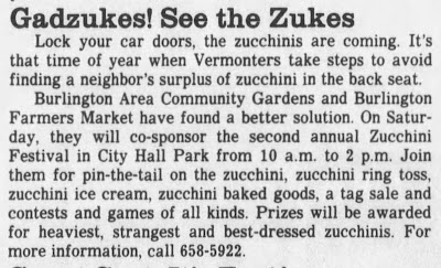 Zucchini Festival - 1986