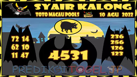 Prediksi Kalong Macau 3D Hari Ini JP 10 Agustus 2022