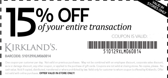 kirklands coupons 2018