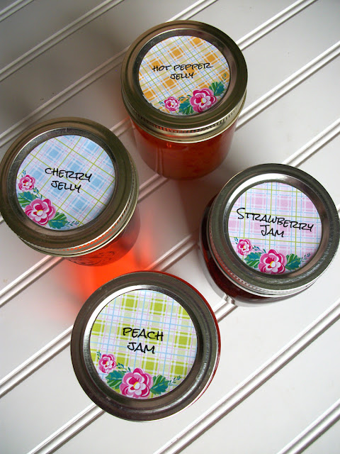 Plaid Floral Canning Jar Labels