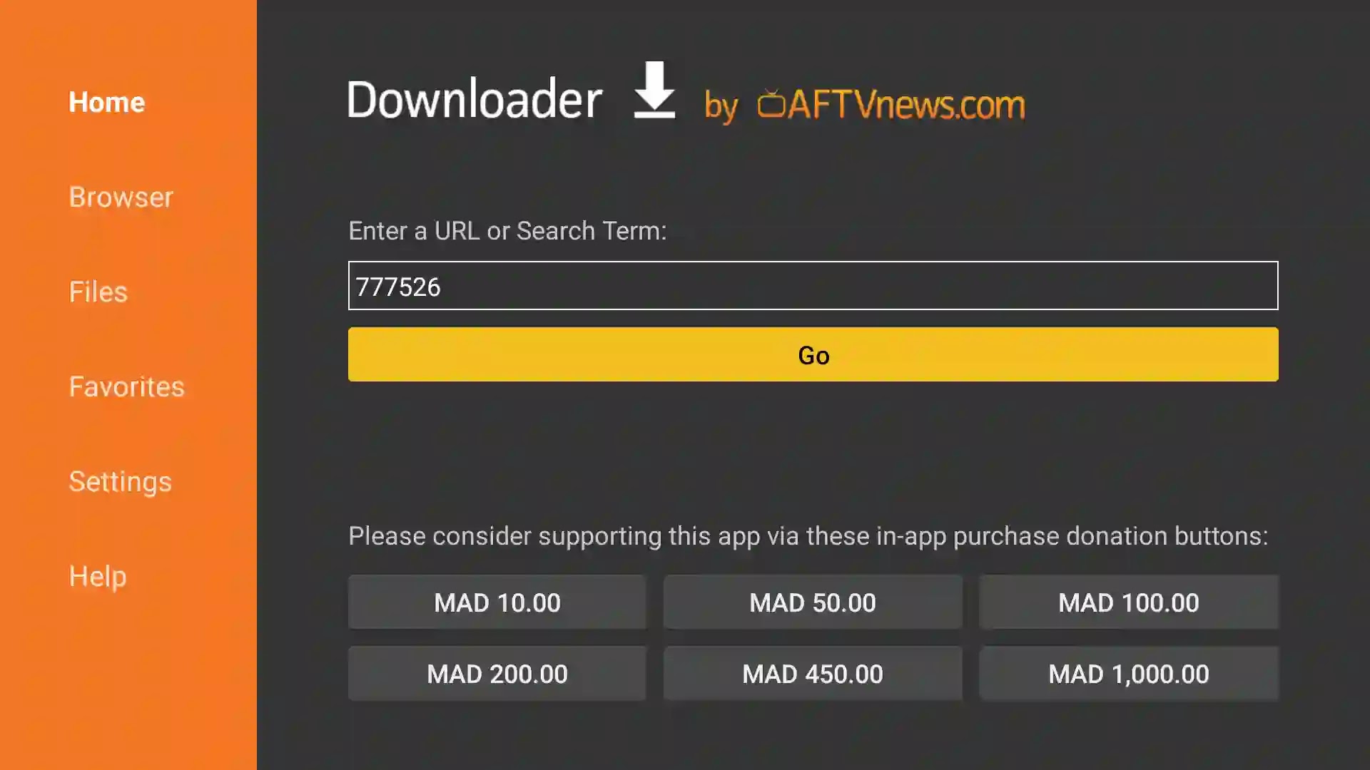 رمز تحميل تطبيق ytvplayer على Downloder:هو 777526